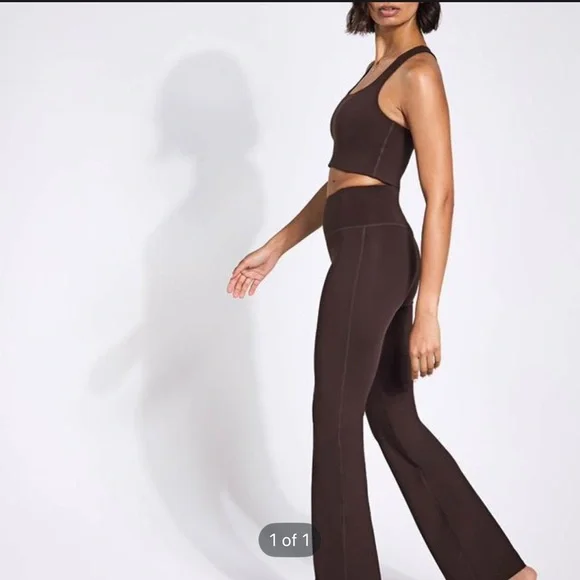 Girlfriend Collective NWT size XL Brown Boot Cut/flair Pants. - Picture 1 of 5